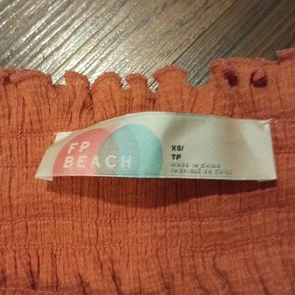 Free People Beach Burnt Orange Ruffle Layered Mini Skirt A31 - Picture 2 of 6